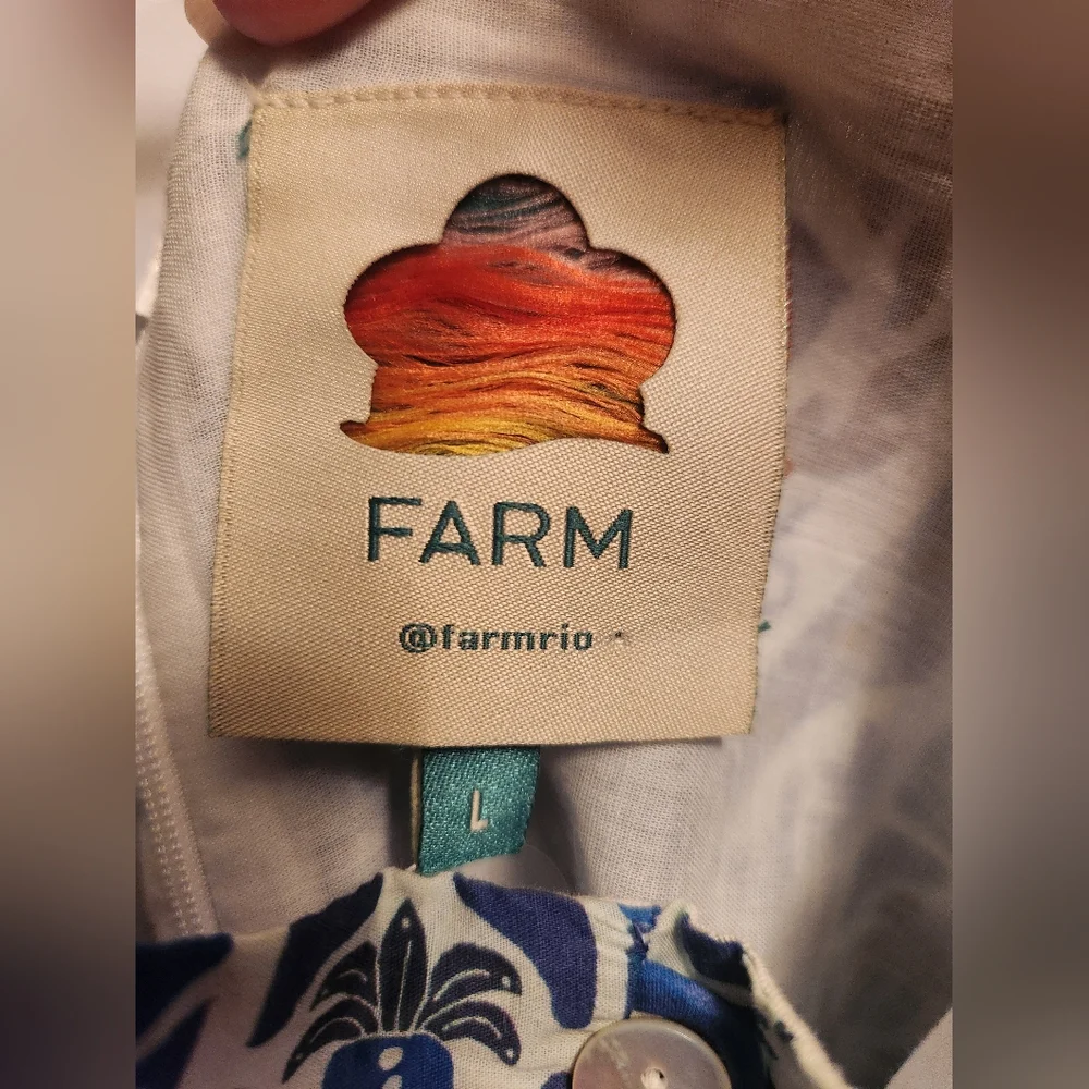 Farm Rio blue tropical print top - Picture 4 of 9